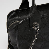 Pre-Loved Chanel ™ Black Pebbled Leather Bowler Bag