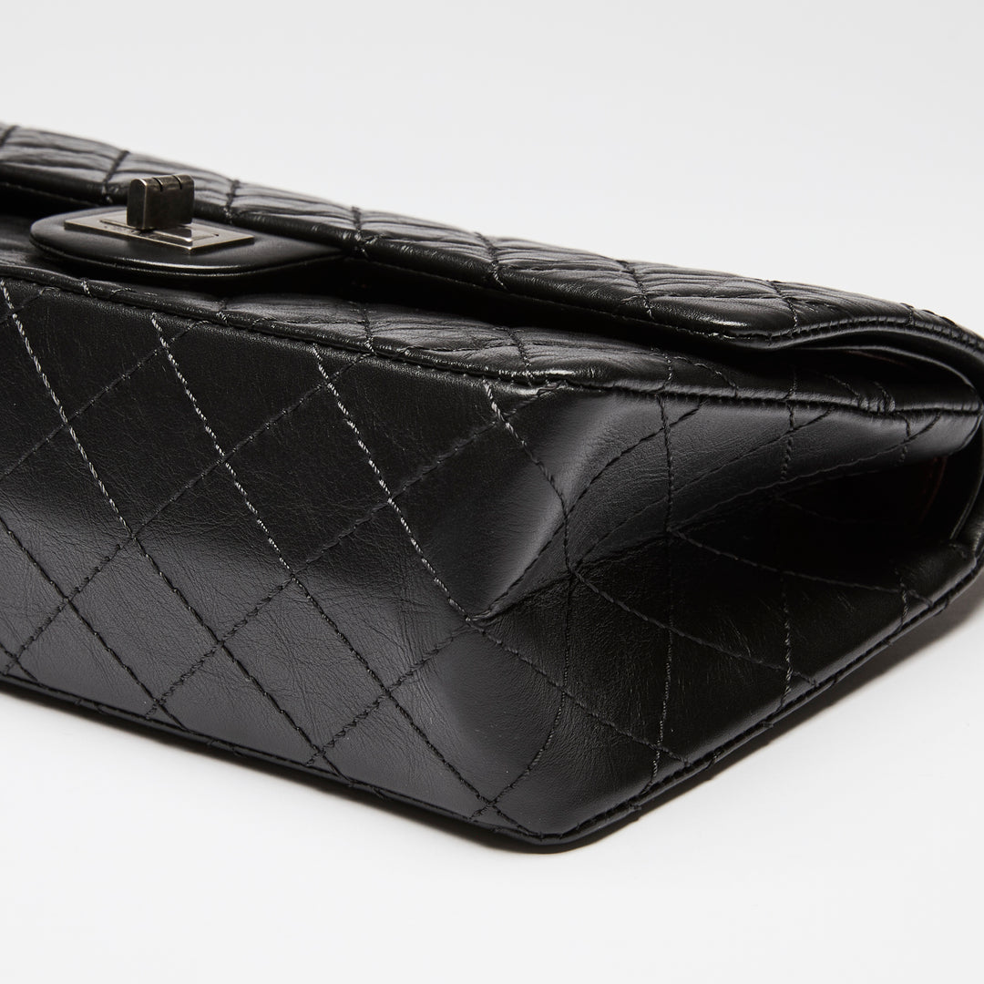 Pre-Loved Chanel™ Black Grained Quilted Leather Small 2.55 Double Flap Bag