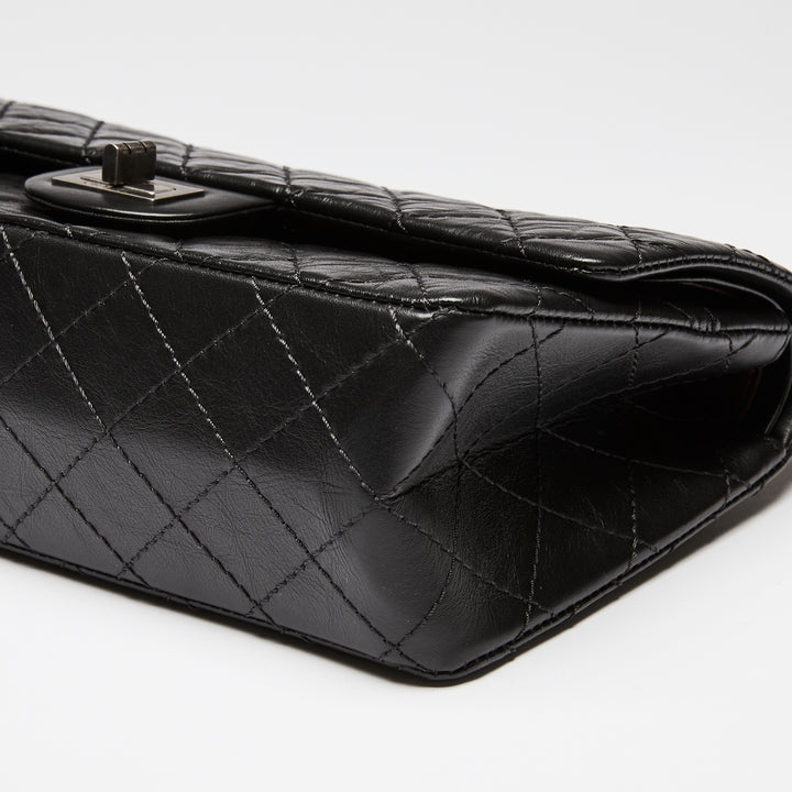 Pre-Loved Chanel™ Black Grained Quilted Leather Small 2.55 Double Flap Bag
