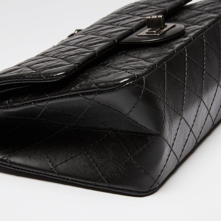 Pre-Loved Chanel™ Black Grained Quilted Leather Small 2.55 Double Flap Bag