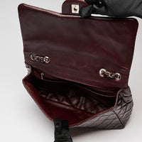 Pre-Loved Chanel ™ Burgundy Patent Jumbo Quilted Leather Single Flap Bag