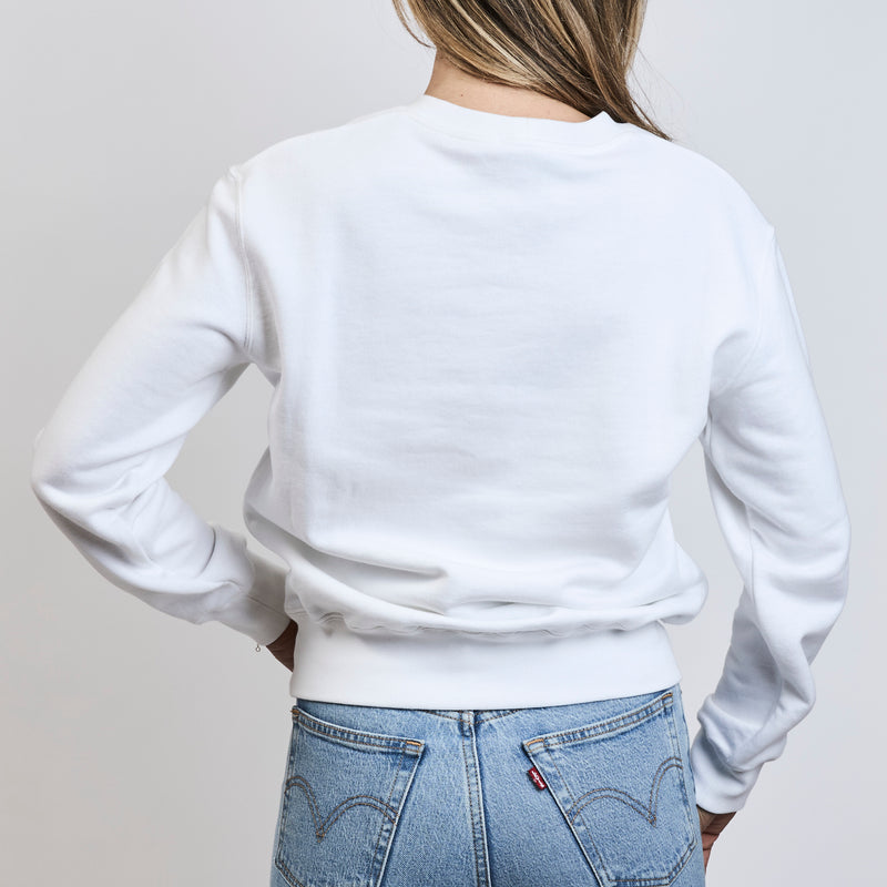 Pre-Loved Chanel ™ White Graphic Long Sleeve Crew Neck Sweater Size S