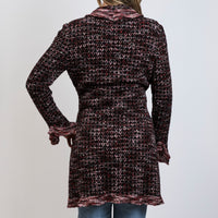 Pre-Loved Chanel ™ Burgundy Multicolor Wool Knit Coat Size 40