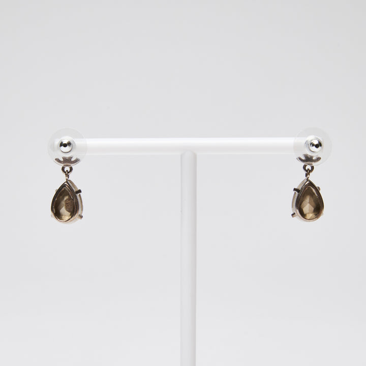 Pre-Loved Chanel ™ Silver Logo and Crystal Drop Earrings
