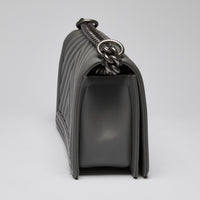 Pre-Loved Chanel ™ Grey Lambskin Boy Bag