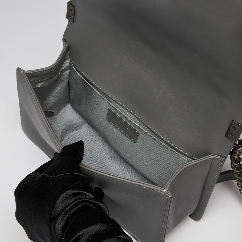 Pre-Loved Chanel ™ Grey Lambskin Boy Bag