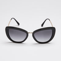 Pre-Loved Chanel ™ Black and Gold Cat-Eye Sunglasses