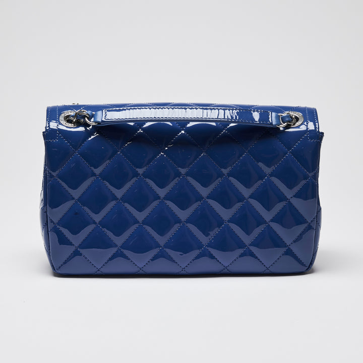 Pre-Loved Chanel™ Blue Patent Quilted Leather Single Flap Bag
