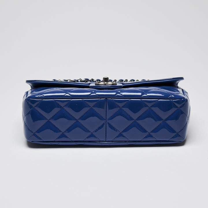 Pre-Loved Chanel™ Blue Patent Quilted Leather Single Flap Bag