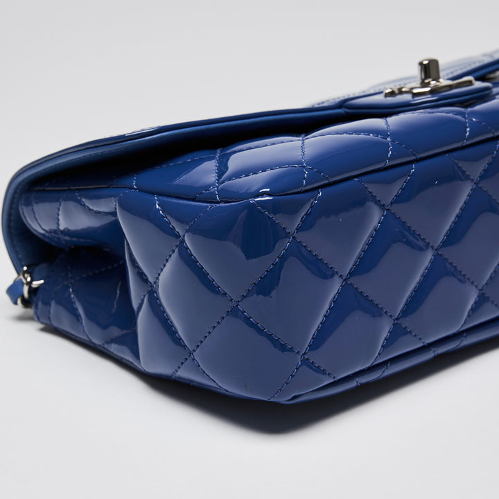 Pre-Loved Chanel™ Blue Patent Quilted Leather Single Flap Bag