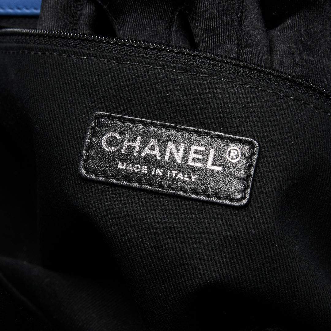 Pre-Loved Chanel™ Blue Patent Quilted Leather Single Flap Bag