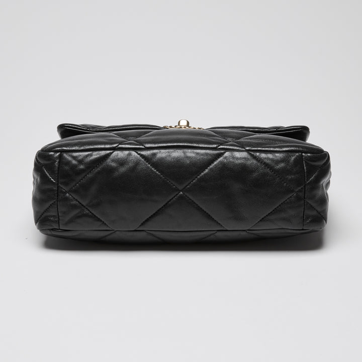 Pre-Loved Chanel™ Black Lambskin Leather Large 19 Flap Bag