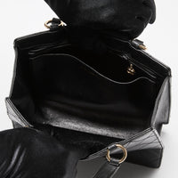 Pre-Loved Chanel™ Black Grained Leather Vintage North South Tote Bag