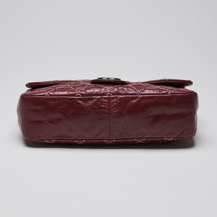 Pre-Loved Chanel™ Burgundy Aged Calfskin Leather Single Flap Bag