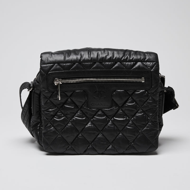 Pre-Loved Chanel™ Black Quilted Nylon Coco Cocoon Messenger Bag