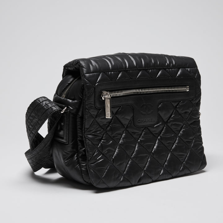 Pre-Loved Chanel™ Black Quilted Nylon Coco Cocoon Messenger Bag