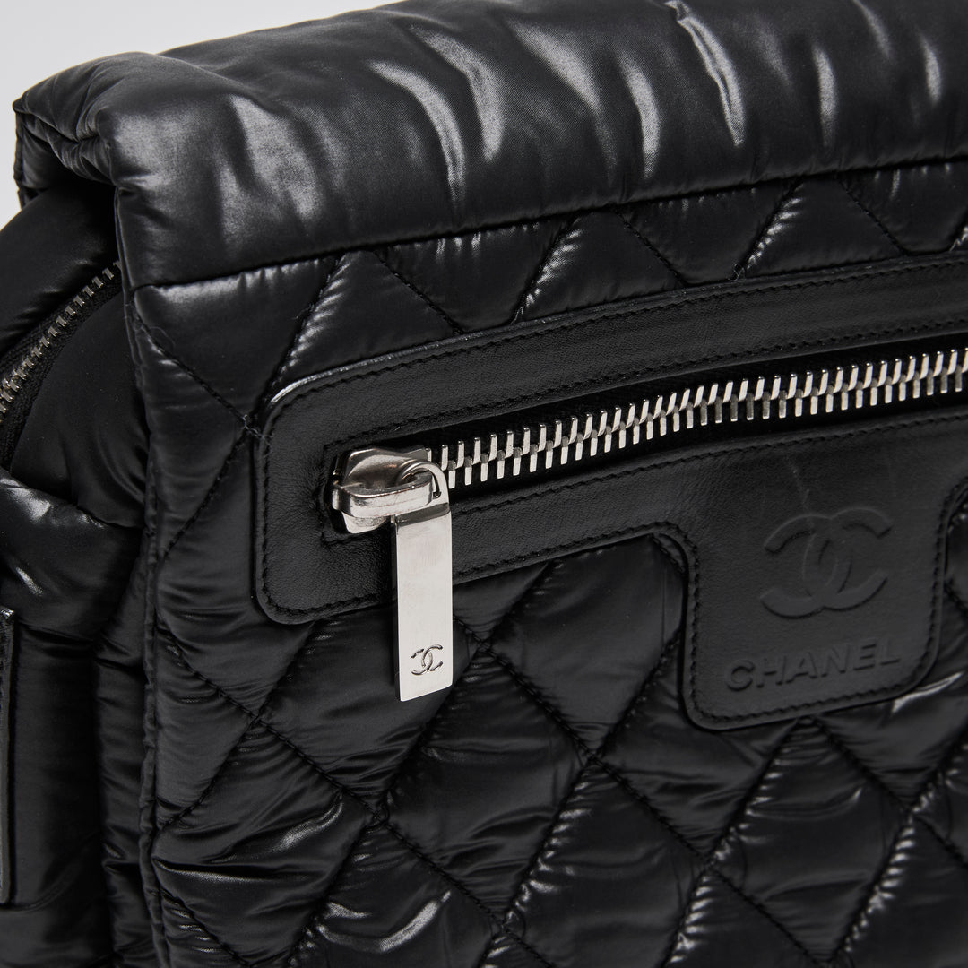 Pre-Loved Chanel™ Black Quilted Nylon Coco Cocoon Messenger Bag