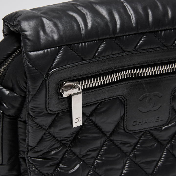 Pre-Loved Chanel™ Black Quilted Nylon Coco Cocoon Messenger Bag