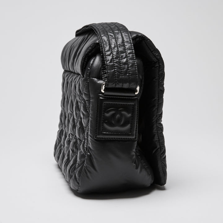 Pre-Loved Chanel™ Black Quilted Nylon Coco Cocoon Messenger Bag