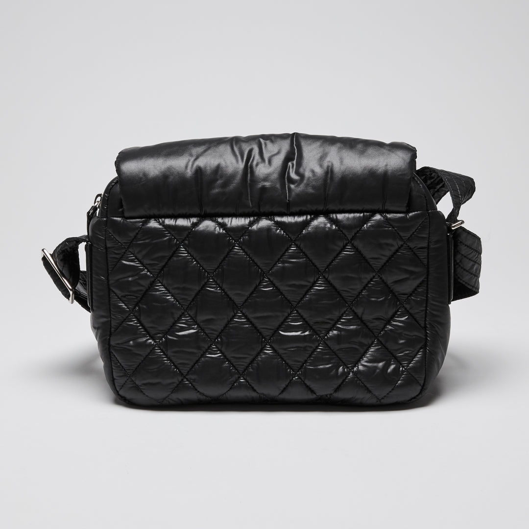 Pre-Loved Chanel™ Black Quilted Nylon Coco Cocoon Messenger Bag