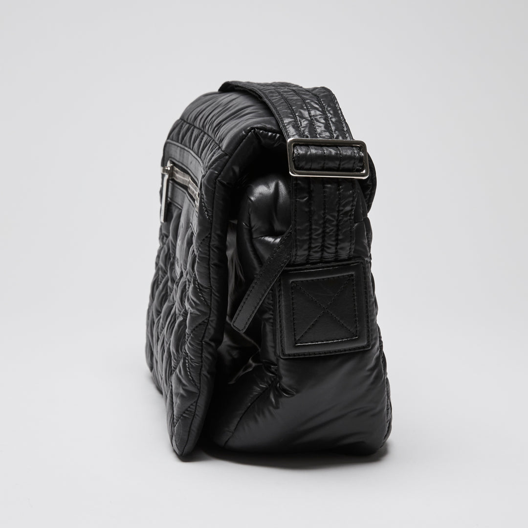 Pre-Loved Chanel™ Black Quilted Nylon Coco Cocoon Messenger Bag