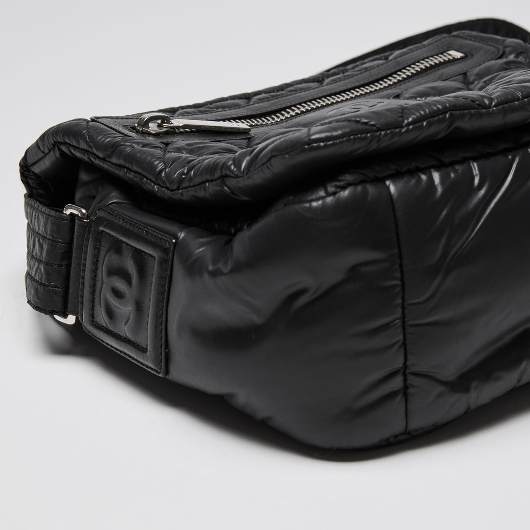 Pre-Loved Chanel™ Black Quilted Nylon Coco Cocoon Messenger Bag