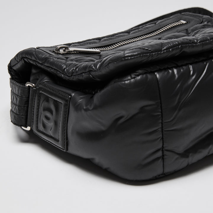 Pre-Loved Chanel™ Black Quilted Nylon Coco Cocoon Messenger Bag