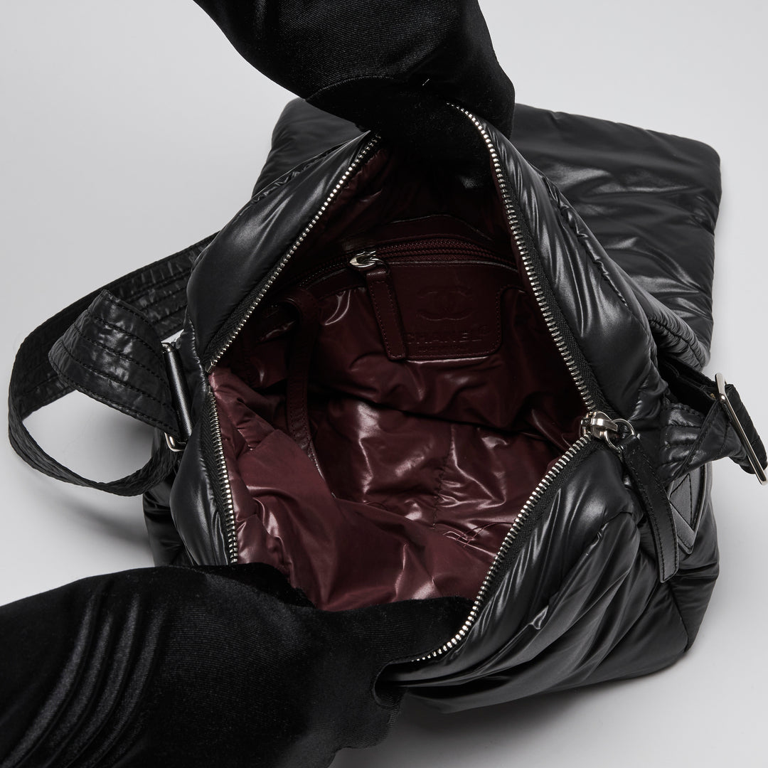 Pre-Loved Chanel™ Black Quilted Nylon Coco Cocoon Messenger Bag
