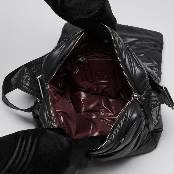 Pre-Loved Chanel™ Black Quilted Nylon Coco Cocoon Messenger Bag