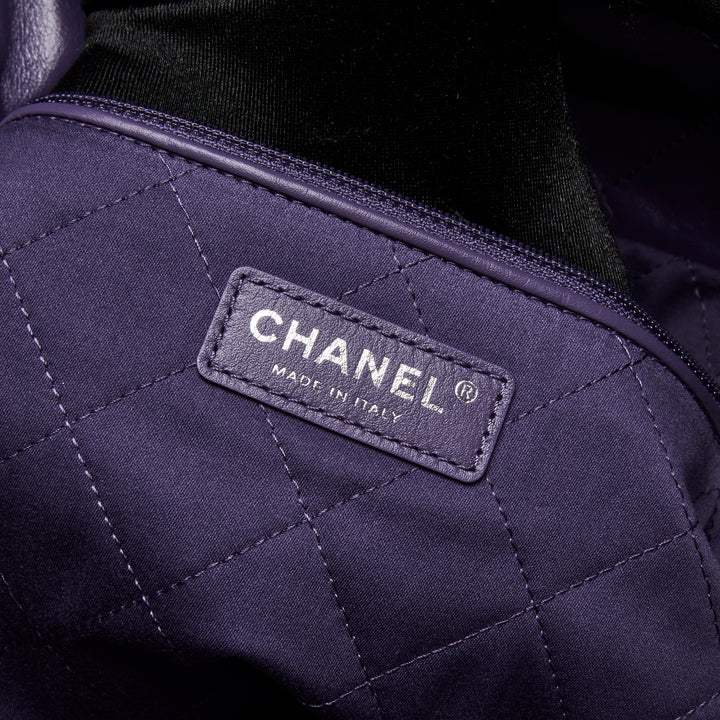 Chanel Purple Calfskin Leather Small 22 Hobo Bag