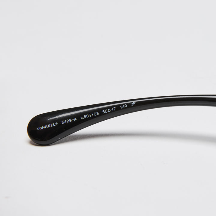 Pre-Loved Chanel™ Black Cateye Transparent Accent Sunglasses