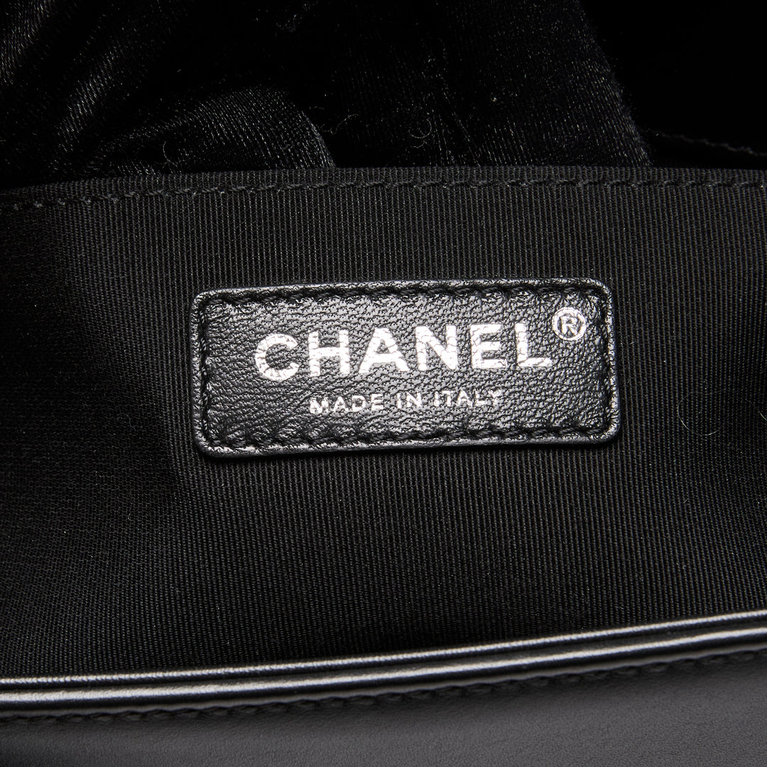 Pre-Loved Chanel™ Calfskin Leather Iridescent Green & Purple Colour Chevron Boy Bag