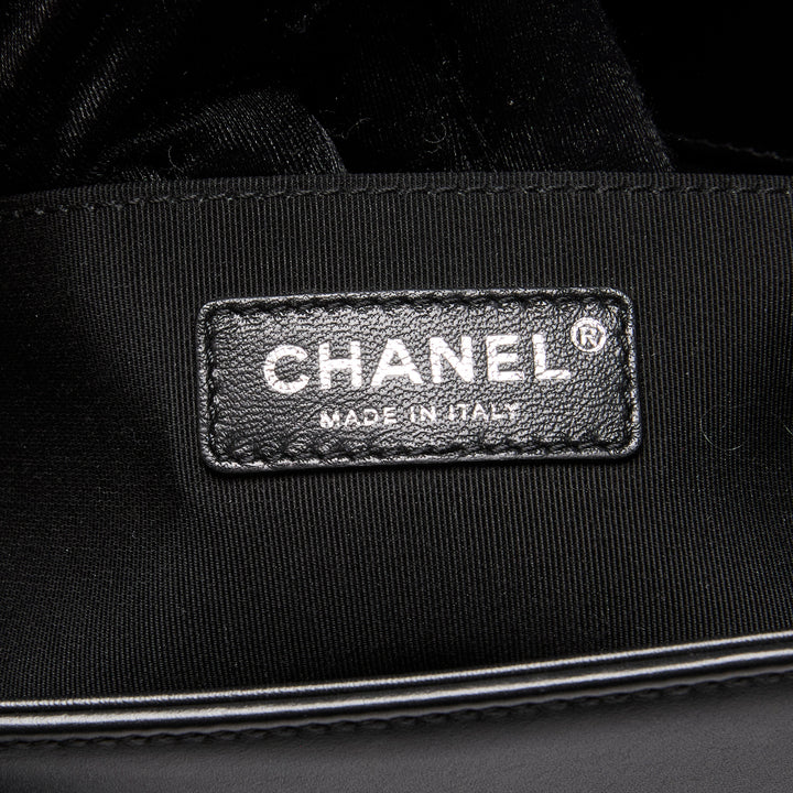 Pre-Loved Chanel™ Calfskin Leather Iridescent Green & Purple Colour Chevron Boy Bag