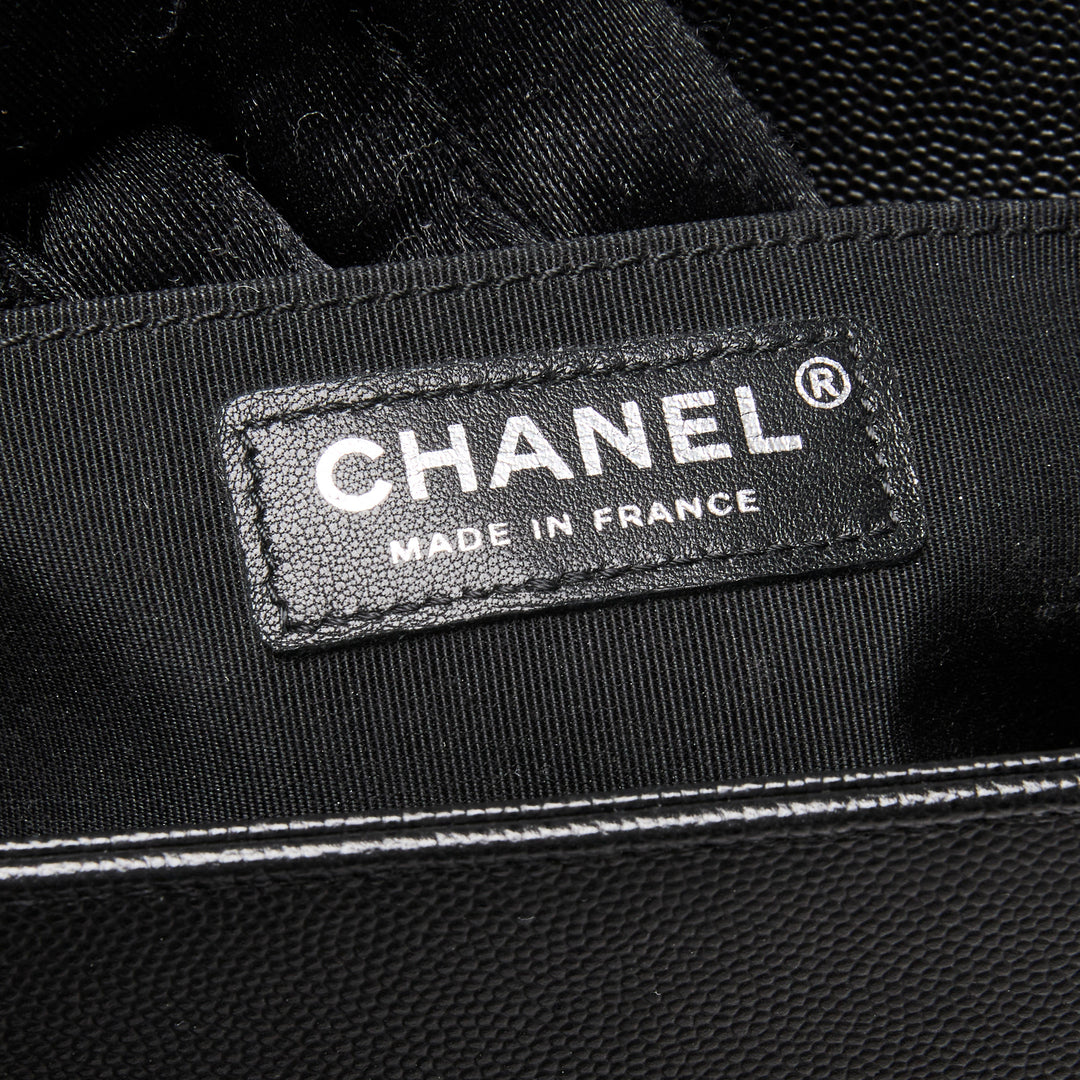 Pre-Loved Chanel™ Black Caviar Leather Medium Boy Bag