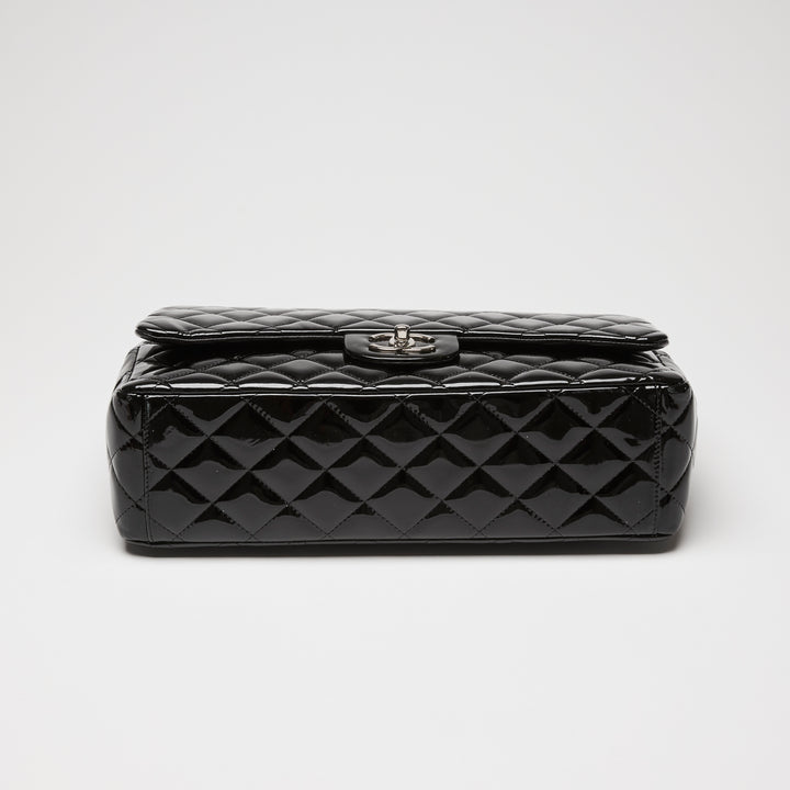 Pre-Loved Chanel™ Black Patent Leather Maxi Classic Double Flap Bag