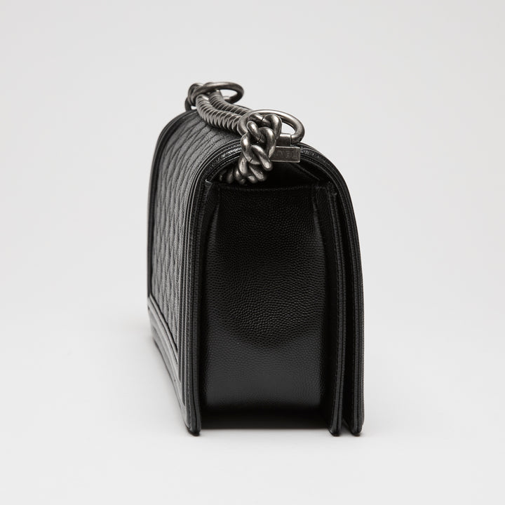 Pre-Loved Chanel™ Black Caviar Leather Large Boy Bag