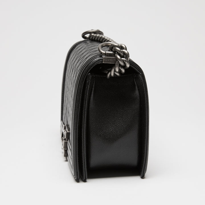 Pre-Loved Chanel™ Black Caviar Leather Large Boy Bag