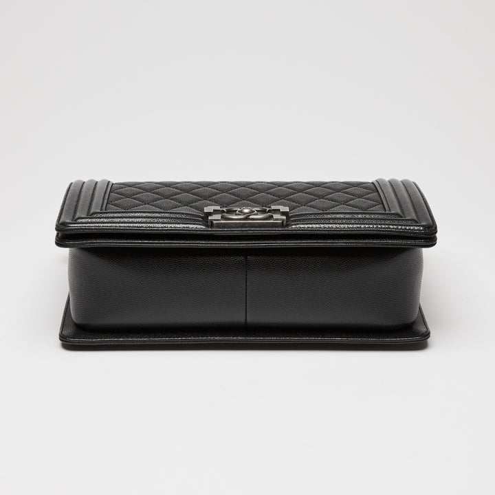 Pre-Loved Chanel™ Black Caviar Leather Large Boy Bag