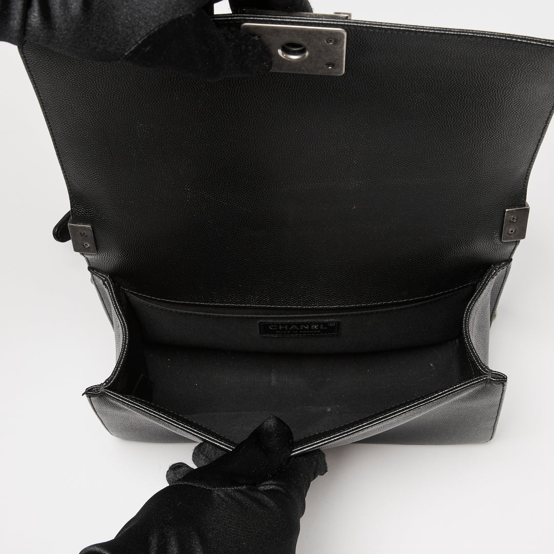 Pre-Loved Chanel™ Black Caviar Leather Large Boy Bag