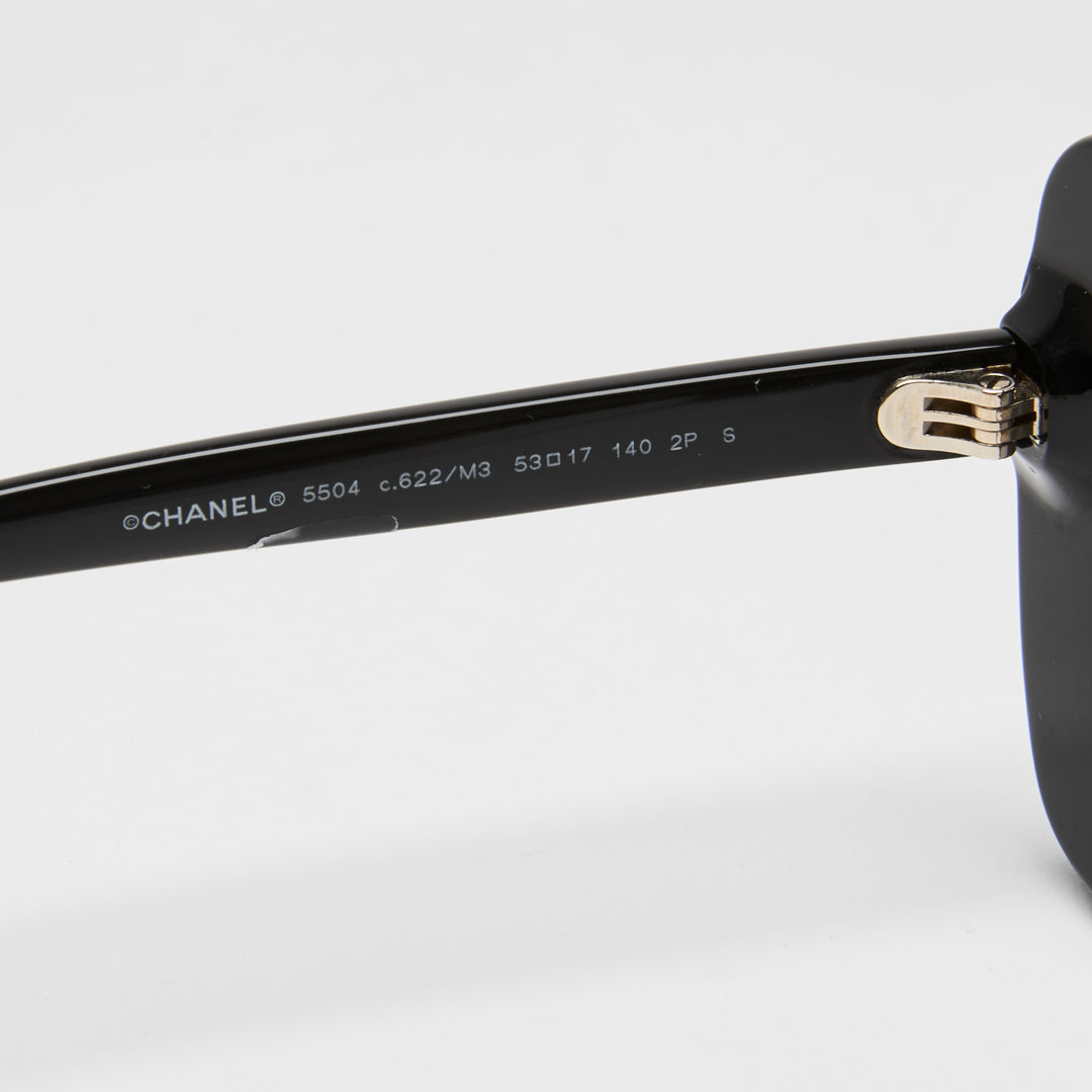 Pre-Loved Chanel™ Black Square Frame Sunglasses