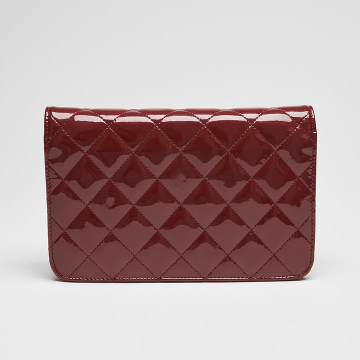 Pre-Loved Chanel™ Red Patent Leather Wallet on Chain