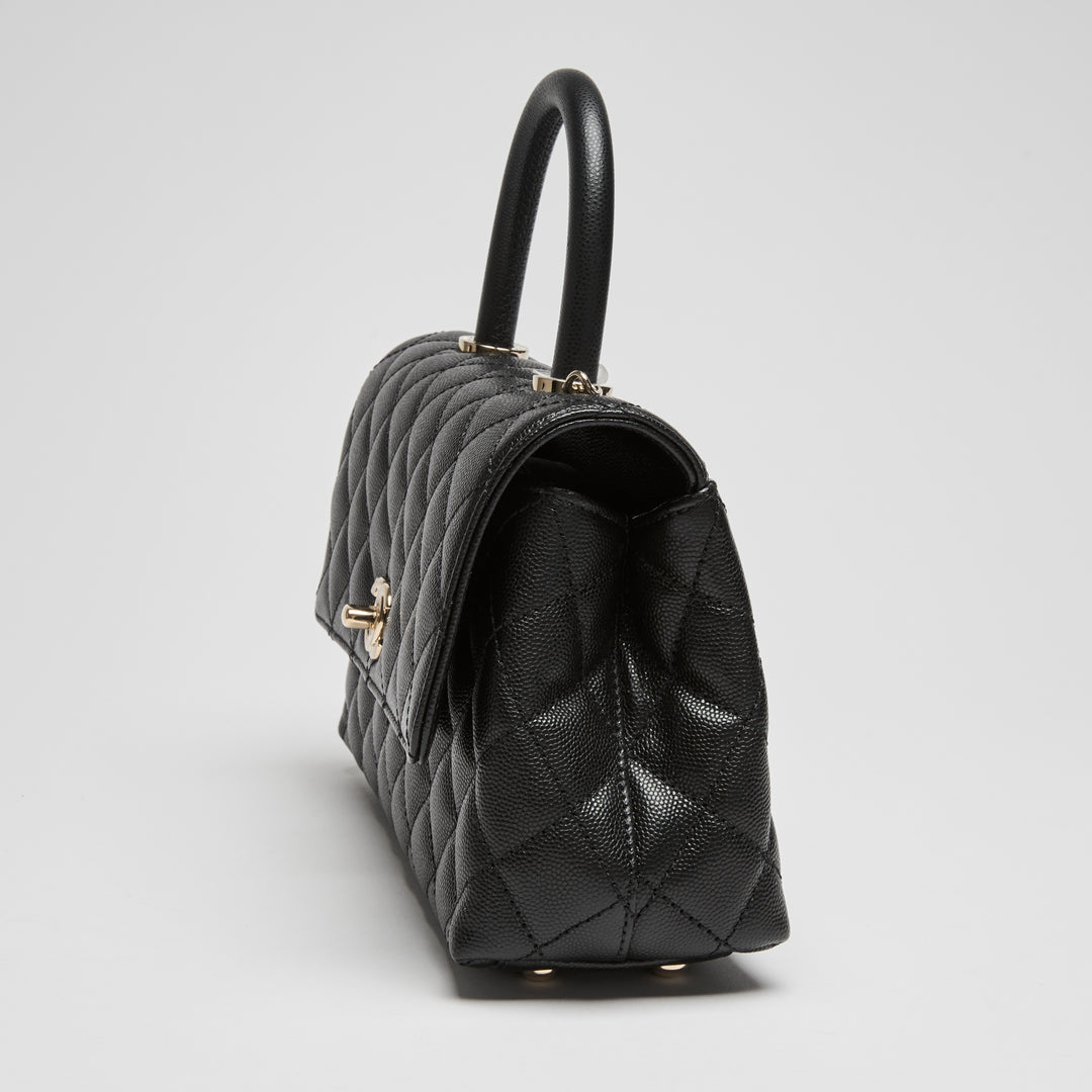 Pre-Loved Chanel™ Black Caviar Leather Small Coco Handle Handbag
