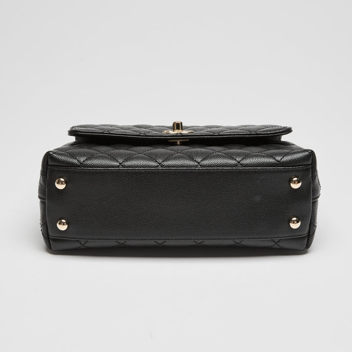 Pre-Loved Chanel™ Black Caviar Leather Small Coco Handle Handbag