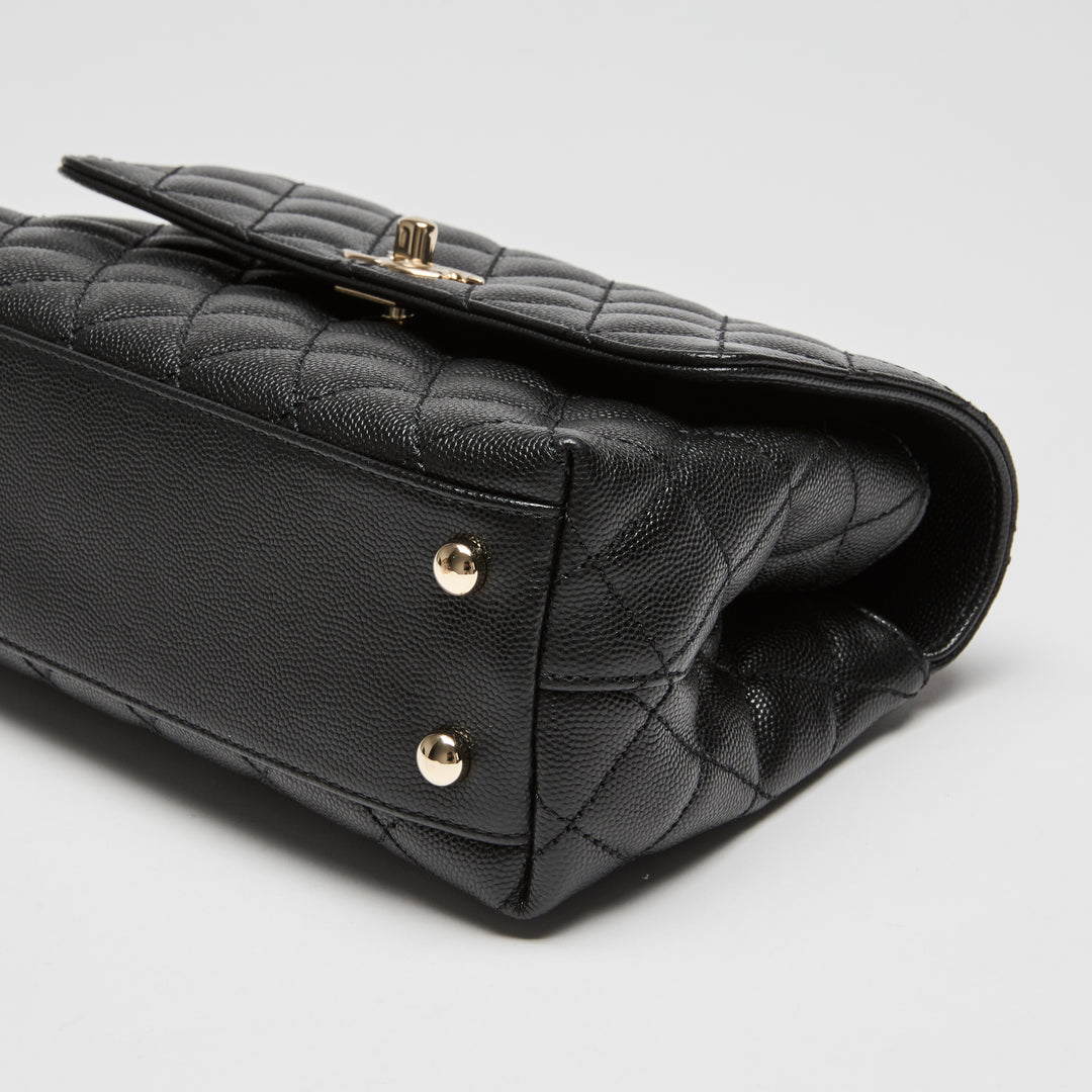Pre-Loved Chanel™ Black Caviar Leather Small Coco Handle Handbag