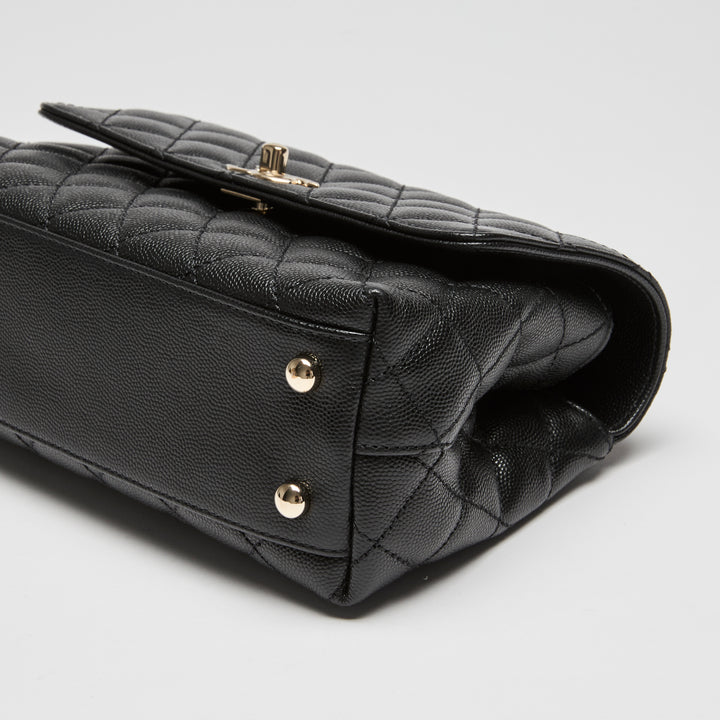 Pre-Loved Chanel™ Black Caviar Leather Small Coco Handle Handbag