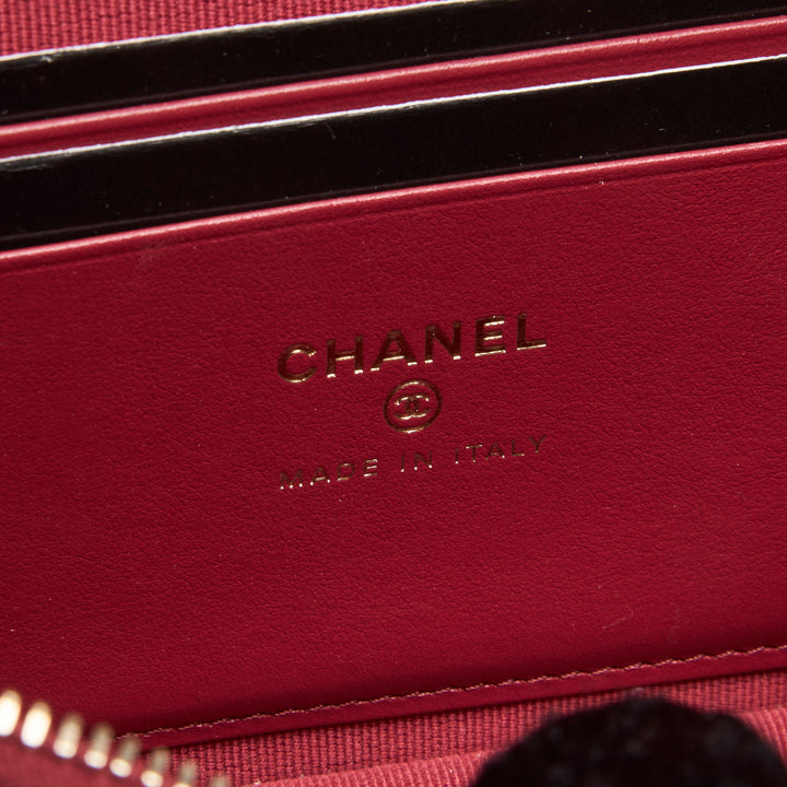 Pre-Loved Chanel™ Red Caviar Leather Slim Vanity Top Handle Bag