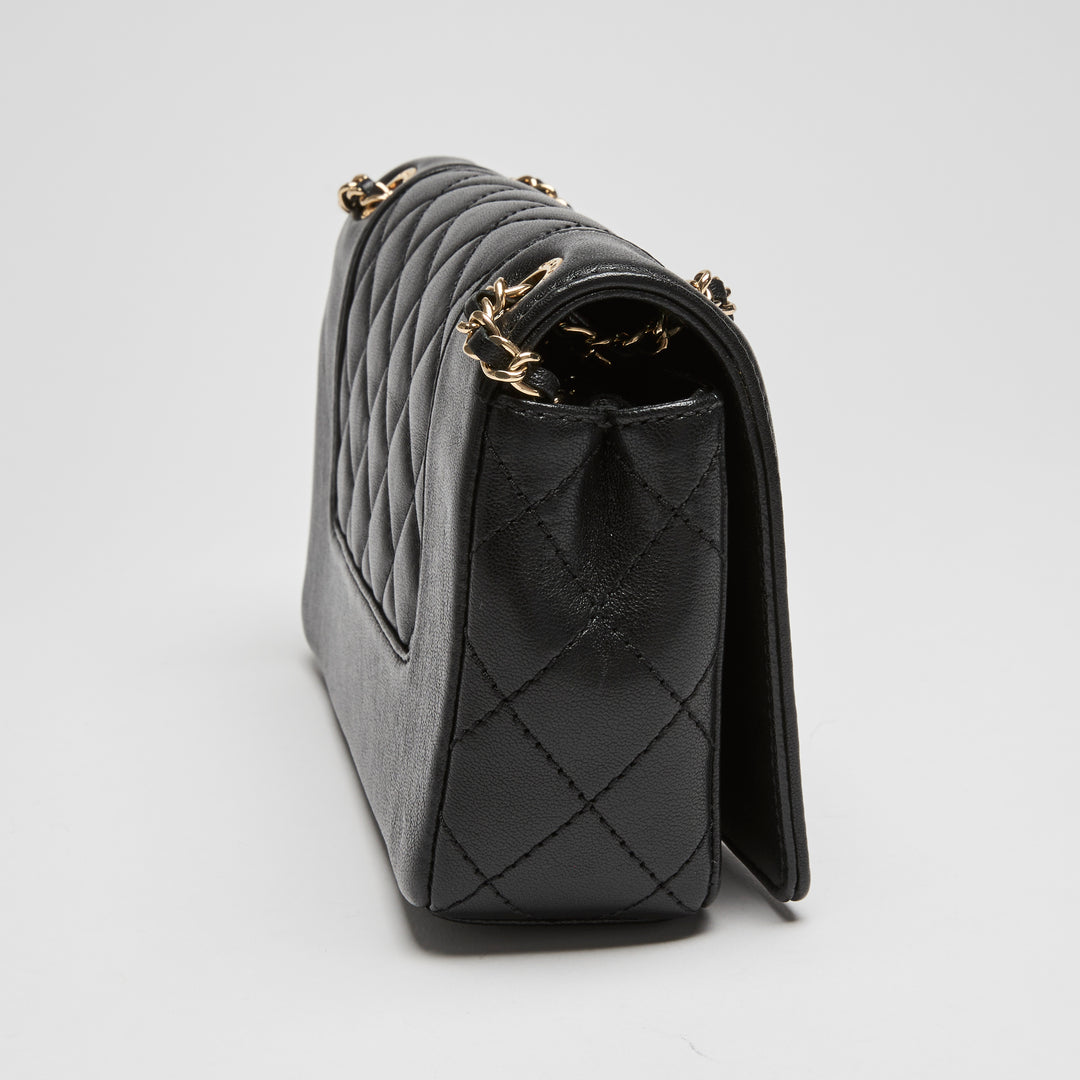 Pre-Loved Chanel™ Black Calfskin Leather Small Mademoiselle Flap Bag