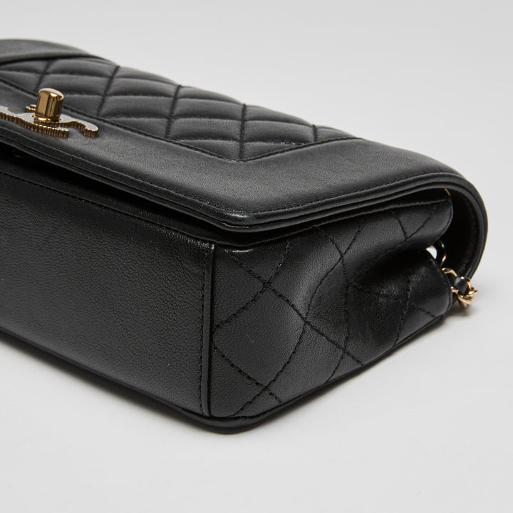 Pre-Loved Chanel™ Black Calfskin Leather Small Mademoiselle Flap Bag