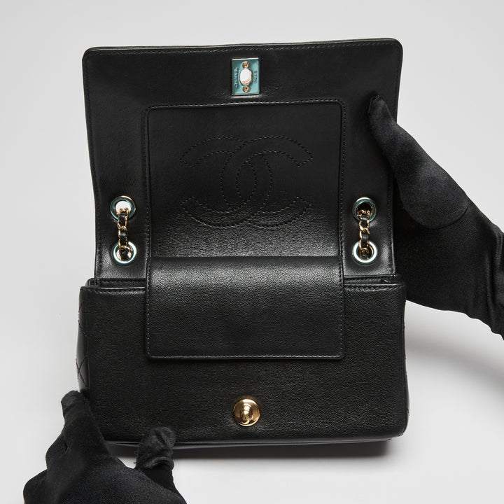 Pre-Loved Chanel™ Black Calfskin Leather Small Mademoiselle Flap Bag