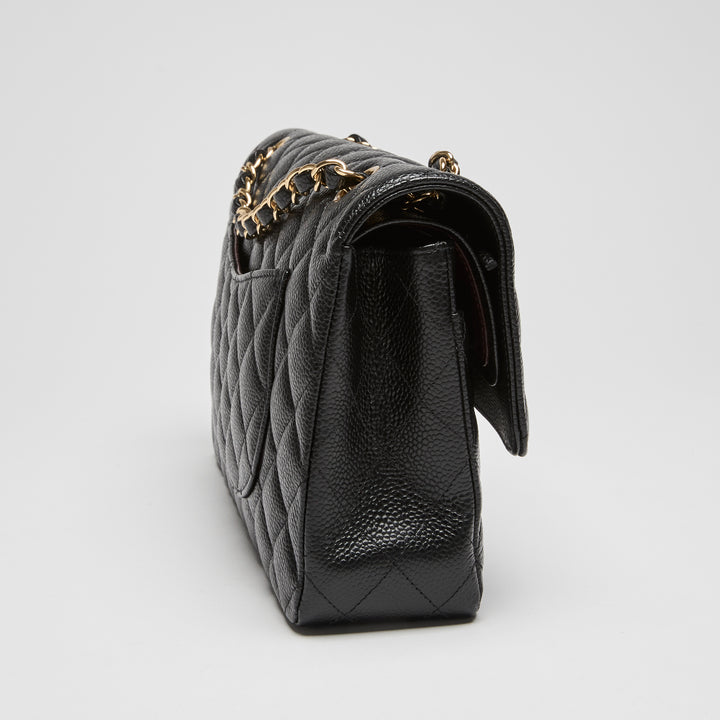 Pre-Loved Chanel™ Black Caviar Leather Medium Classic Double Flap